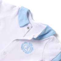 Боди детское цвет белый-голубой (62 (1-3 мес)