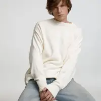 Джемпер оверсайз унисекс Stated в сумке, белый (молочный), размер L/XL Джемпер оверсайз унисекс Stated в сумке, белый (молочный), размер L/XL