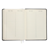 Ежедневник недатированный A5, 160 листов, deVENTE. Be happy!, твёрдая обложка из искусственной кожи с поролоном, кремовый блок 70 г/м2, чёрный Ежедневник недатированный A5, 160 листов, deVENTE. Be happy!, твёрдая обложка из искусственной кожи с поролоном, кремовый блок 70 г/м2, чёрный