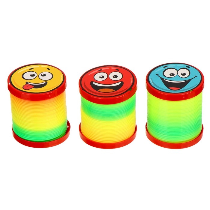 Пружинка - радуга &laquo;Смайлики&raquo; d.-5см , в шоубоксе, МИКС