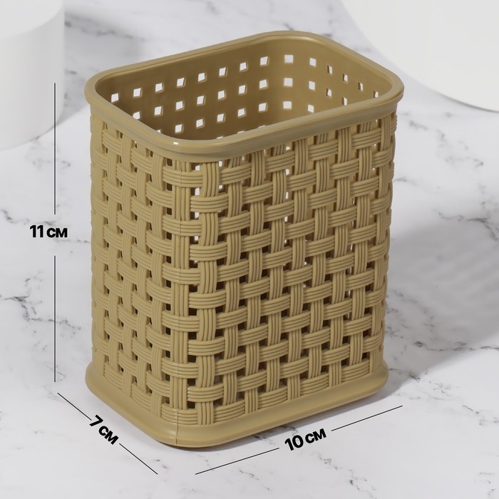 Органайзер - подставка для хранения маникюрных/косметических принадлежностей, 10 &times; 7 &times; 11 см, цвет МИКС
