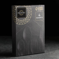 Столовые приборы из нержавеющей стали Magistro &laquo;Джентри&raquo;, 4 предмета, цвет чёрный