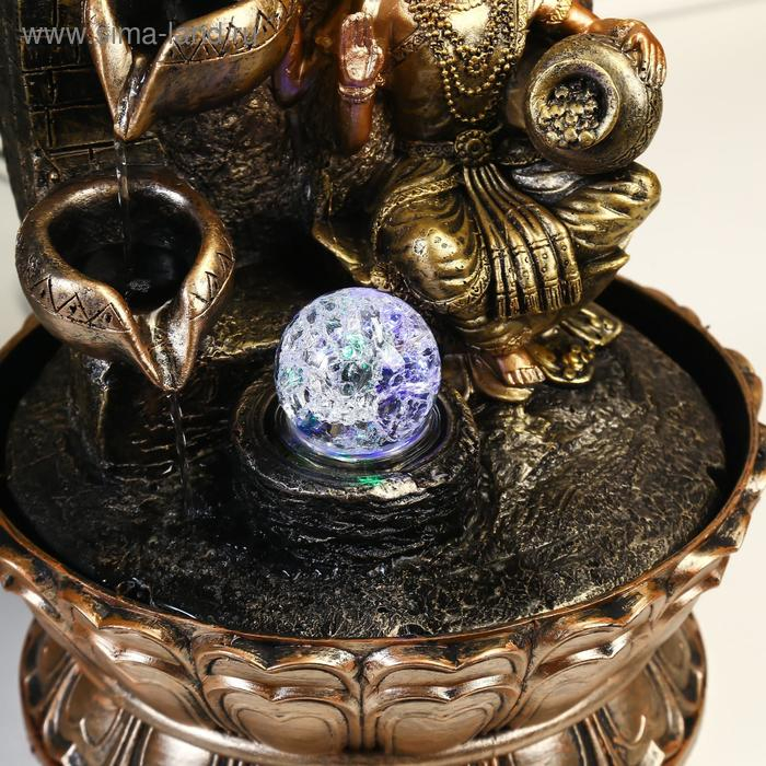 Фонтан настольный от сети, подсветка Фонтан настольный от сети, подсветка "Лакшми в арке с водопадом" 40х27х27 см