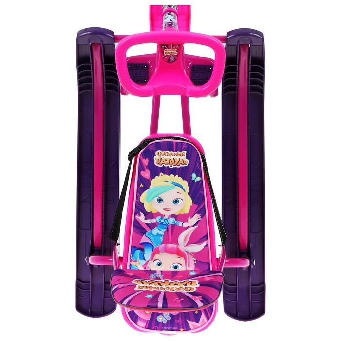 Снегокат &laquo;Сказочный патруль&raquo;, ССП2, со спинкой и ремнём безопасности, фиолетовый/розовый