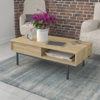 Стол журнальный Chicago, 100х50х35 см, дуб крафт золотой, чёрный Стол журнальный Chicago, 100х50х35 см, дуб крафт золотой, чёрный