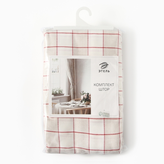 Комплект штор д/кухни с подхватами Этель "Bright cage" 150х180см-2шт., 100% хл