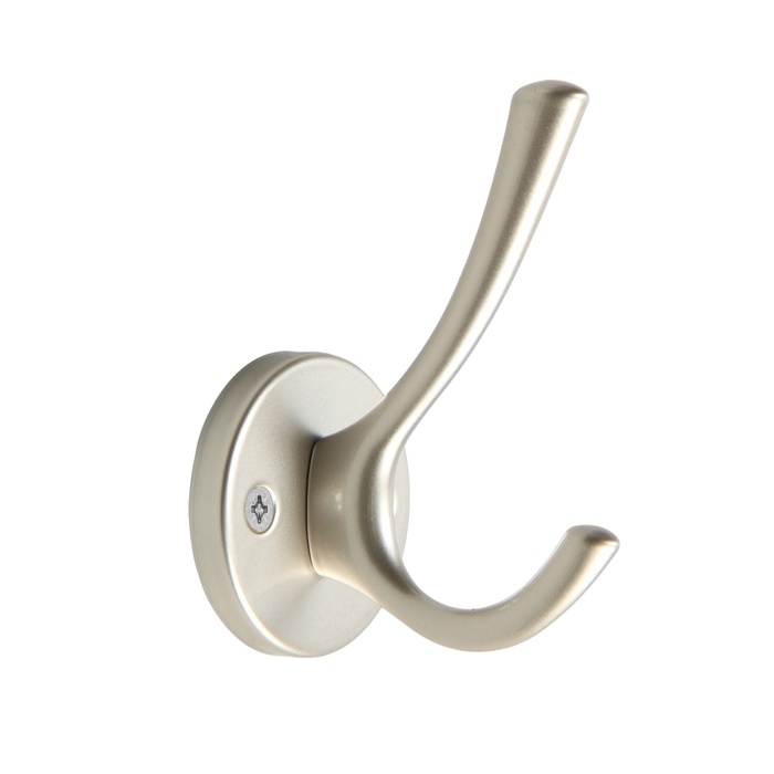 Крючок мебельный CAPPIO SIMPLE, двухрожковый, матовый хром