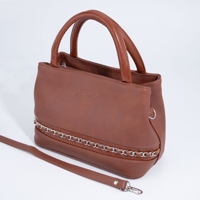 Сумка-тоут Сумка-тоут "Оливи" на молнии, цвет коричневый