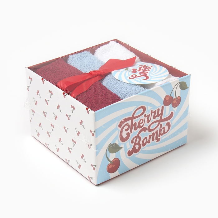 Набор махровых полотенец Cherry 30х30 см - 3 шт, хлопок 340гр/м2