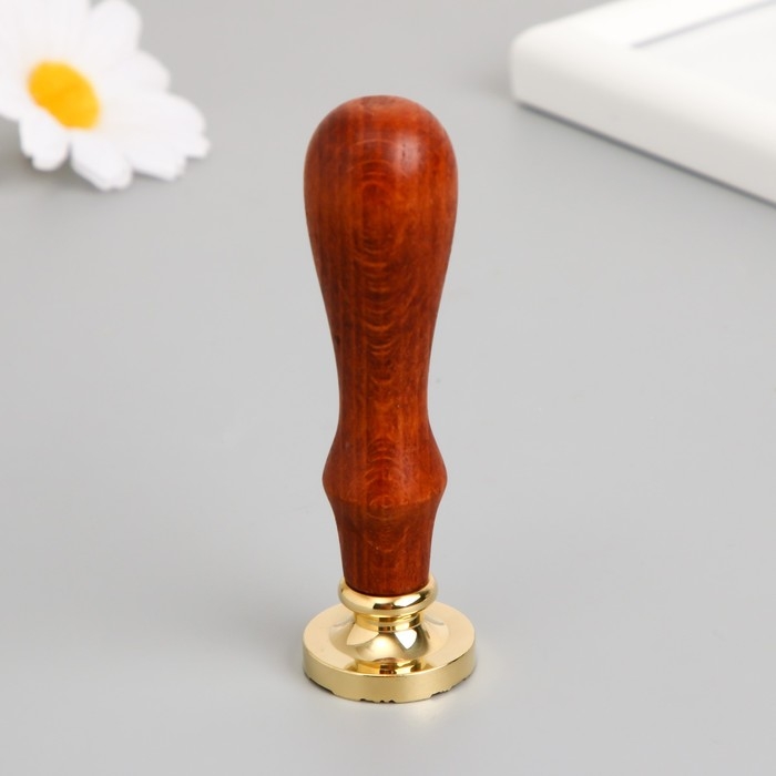 Печать для сургуча с деревянной ручкой Печать для сургуча с деревянной ручкой "Цветы и завитки" 9х2,5х2,5 см