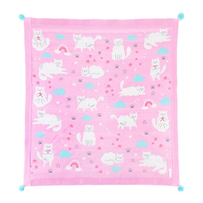 Вязаный плед &laquo;Крошка Я&raquo; Happy cats, 90х90 см