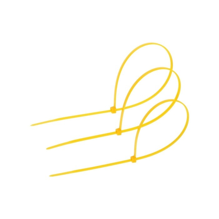 Хомут нейлоновый пластик ТУНДРА krep, для стяжки, 3.6х300 мм, цвет желтый, в уп. 100 шт