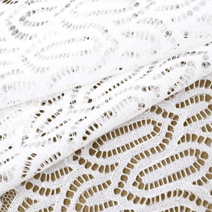 Кружевная эластичная ткань, 185 мм × 2,7 ± 0,5 м, цвет белый Кружевная эластичная ткань, 185 мм × 2,7 ± 0,5 м, цвет белый
