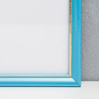 Фоторамка пластик 40х50 см, голубой с золотом (пластиковый экран) Фоторамка пластик 40х50 см, голубой с золотом (пластиковый экран)