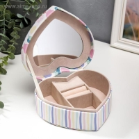 Шкатулка кожзам для украшений сердце "Лето в разгаре" 7х14х17 см Шкатулка кожзам для украшений сердце "Лето в разгаре" 7х14х17 см