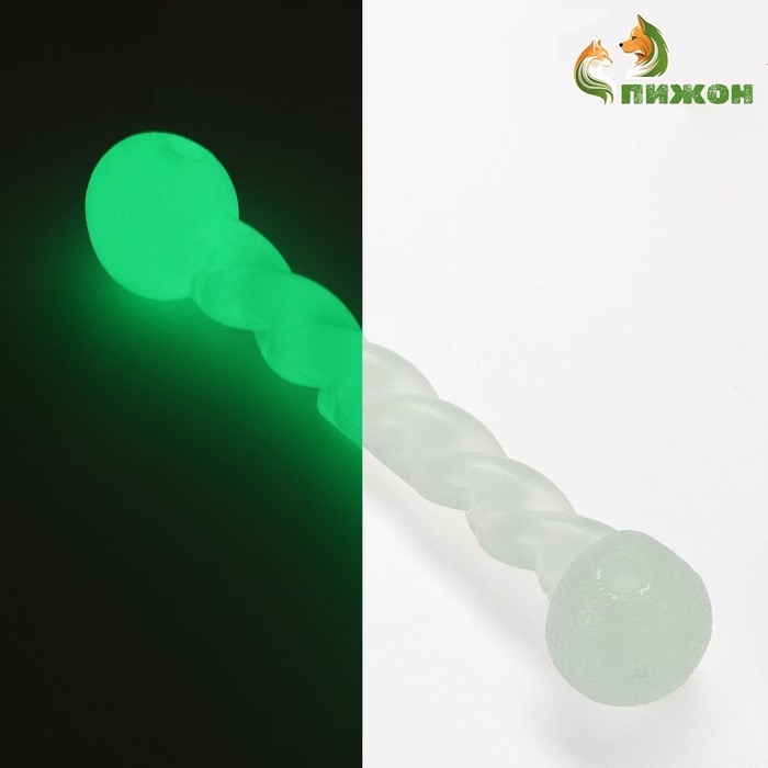 Игрушка для собак "Плетенка", светящаяся в темноте, 18 см