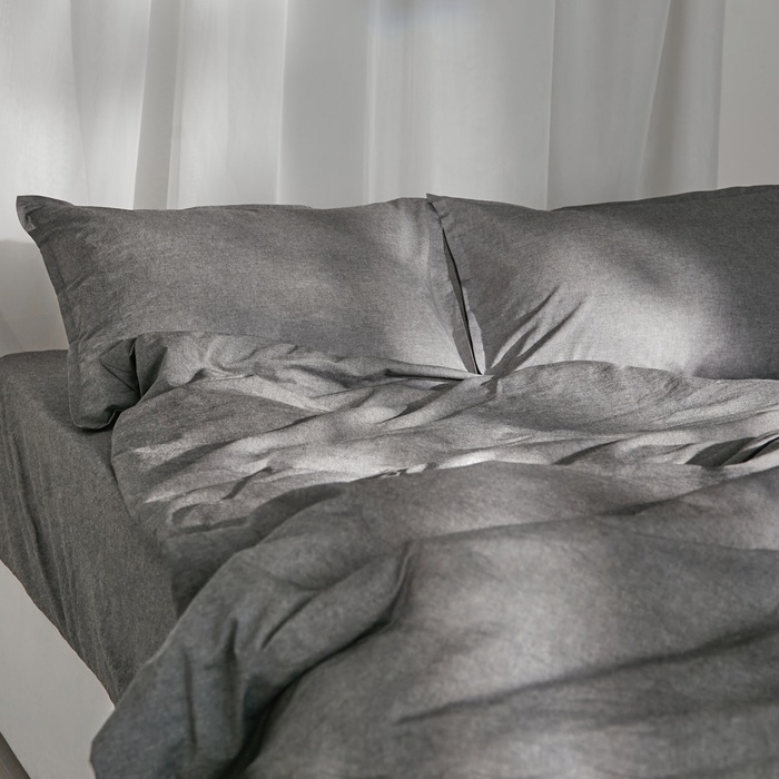 Простыня SL Home Простыня SL Home "Деним" 245*260 см, цв.темно-серый, 100% жатый хлопок