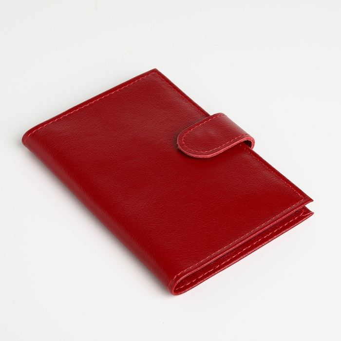 Обложка для автодокументов на кнопке, TEXTURA, цвет красный Обложка для автодокументов на кнопке, TEXTURA, цвет красный