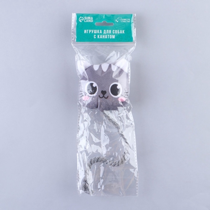 Игрушка для собак &laquo;Котик&raquo;, с канатом