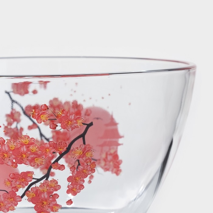 Набор салатников &laquo;Веточка сакуры&raquo;, стеклянный, 3 шт: 1.75 л, 0.8 л, 0.25 л