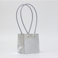 Сумка для цветов серебро, влагостойкая, 13х12х12 см