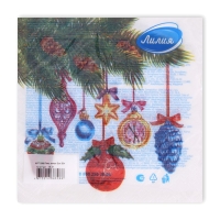 Новогодние салфетки бумажные Лилия &laquo;Пять минут&raquo;, 2 слоя, 33х33 см, 20 шт