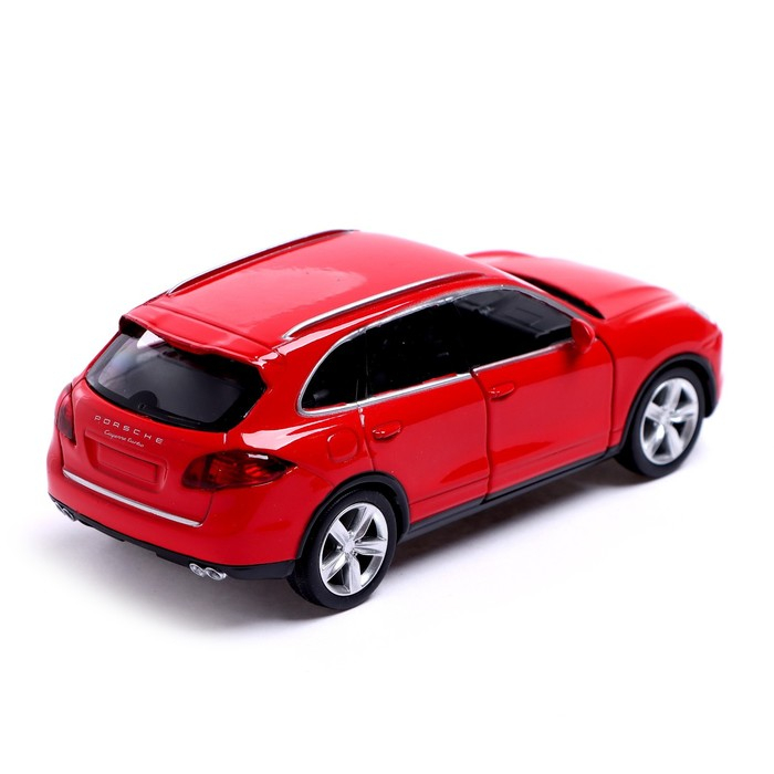 Машина металлическая PORSCHE CAYENNE TURBO, 1:32, открываются двери, инерция, цвет красный