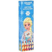 Цветные карандаши, 12 цветов, трехгранные, Холодное сердце Цветные карандаши, 12 цветов, трехгранные, Холодное сердце