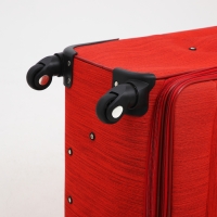 Чемодан большой 95 л (L), отдел на молнии, с расширением, кодовый замок, 4 колеса, наружный карман, цвет красный