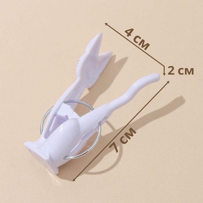 Прищепки бельевые &laquo;Коты&raquo;, 7 см, 4 шт, цвет белый