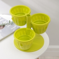 Кашпо многоярусное &laquo;Каскад&raquo;, 3 шт, 700 мл, зелёное