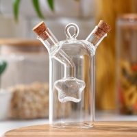 Бутыль стеклянная для соусов и масла 2 в 1 &laquo;Фьюжн. Звезда&raquo;, 8&times;4,5&times;11 см