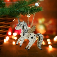 Новогодняя подвеска &laquo;Единороги&raquo; 0,5 &times; 9 &times; 7,5 см, односторонняя, МИКС