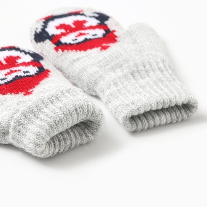 Новый год. Варежки двойные детские Новый год. Варежки двойные детские "Пингвин", цвет серый, р-р 12