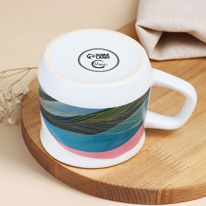 Кружка керамическая &laquo;Горы&raquo;, 380 мл, цвет белый