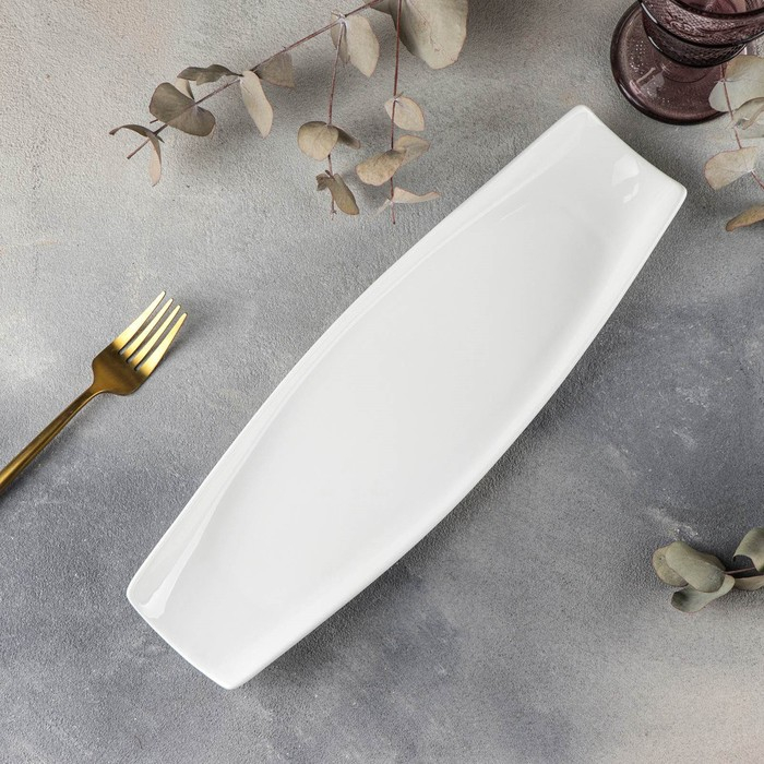 Блюдо фарфоровое Wilmax, 35&times;11 см, цвет белый