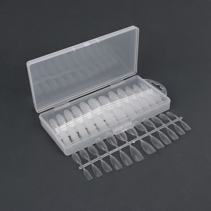 Гелевые типсы для наращивания ногтей, 240 шт, форма миндаль, полное матовое покрытие, цвет прозрачный Гелевые типсы для наращивания ногтей, 240 шт, форма миндаль, полное матовое покрытие, цвет прозрачный