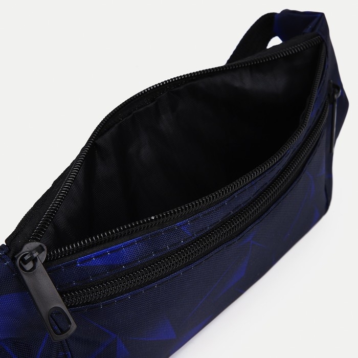 Поясная сумка на молнии, наружный карман, цвет тёмно-синий Поясная сумка на молнии, наружный карман, цвет тёмно-синий