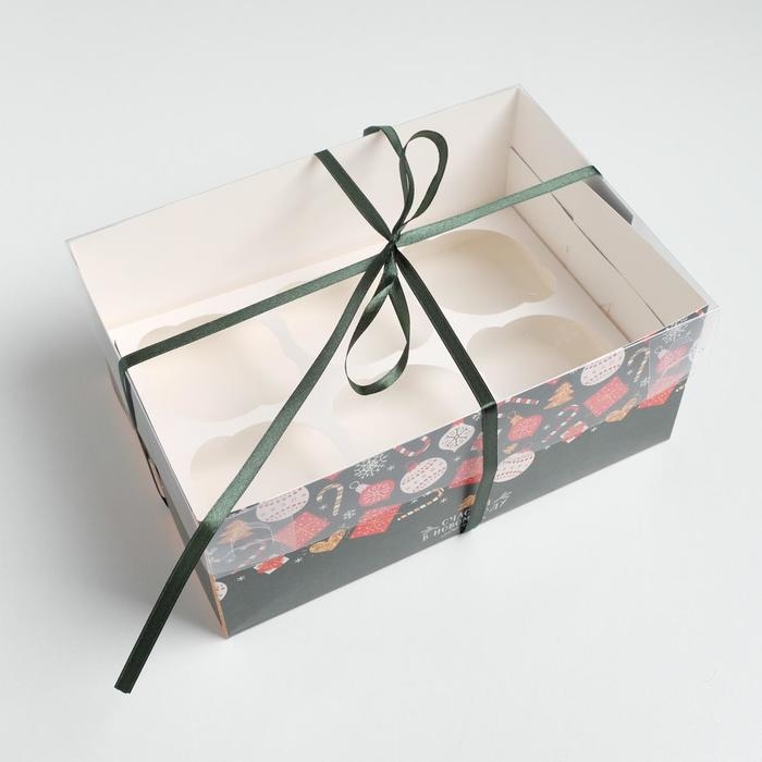 Коробка для капкейка &laquo;Счастья в Новом году&raquo;, 23 х 16 х 10 см, Новый год