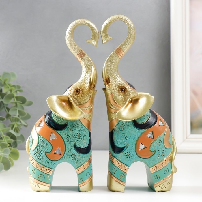 Сувенир полистоун Сувенир полистоун "Африканский слон" набор 2 шт 6х17х21 см