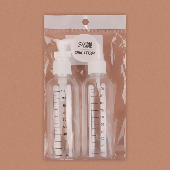 Набор для хранения, 2 предмета, со шкалой деления, 100 мл, цвет белый/прозрачный Набор для хранения, 2 предмета, со шкалой деления, 100 мл, цвет белый/прозрачный