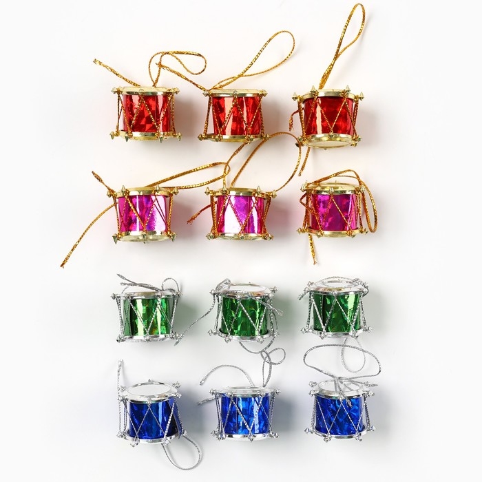 Ёлочные игрушки новогодние &laquo;Барабаны&raquo;, на Новый год, МИКС