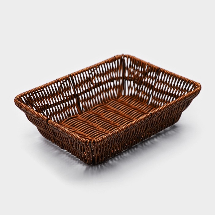 Корзинка для подачи Доляна &laquo;Огайо&raquo;, 26&times;20,5&times;6,5, прямоугольная, цвет коричневый