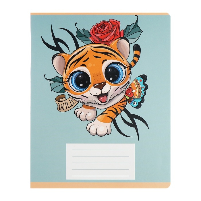 Комплект тетрадей из 10 штук, 12 листов в клетку Calligrata Комплект тетрадей из 10 штук, 12 листов в клетку Calligrata "Тигрёнок", обложка мелованный картон, ВД-лак, блок офсет, 5 видов по 2 штуки