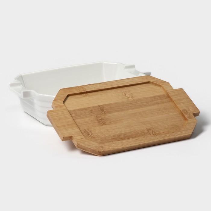 Форма для выпечки из жаропрочной керамики BellaTenero, 1000 мл, 25,6&times;14,9&times;6,2 см, цвет белый