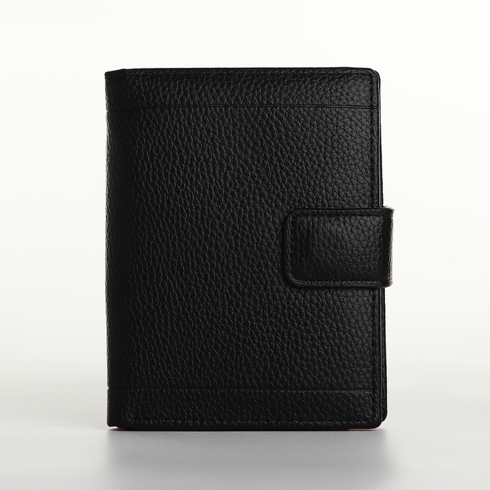 Портмоне мужское на магните 3 в 1, отдел для автодокументов, паспорта, цвет чёрный Портмоне мужское на магните 3 в 1, отдел для автодокументов, паспорта, цвет чёрный