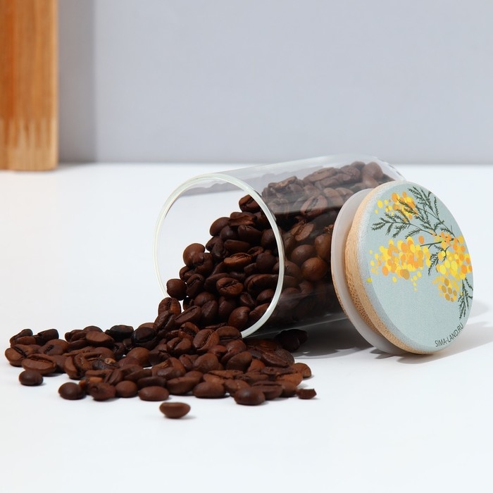 Банка для хранения сыпучих продуктов и круп &laquo;Нежная мимоза&raquo;, 100 мл