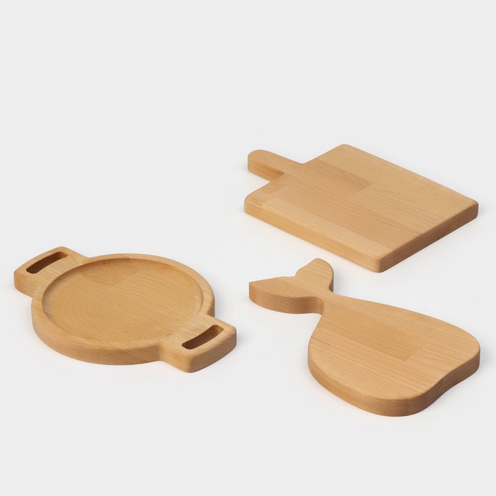 Подарочный набор деревянной посуды Adelica, доска разделочная и для подачи 3 шт, берёза Подарочный набор деревянной посуды Adelica, доска разделочная и для подачи 3 шт, берёза