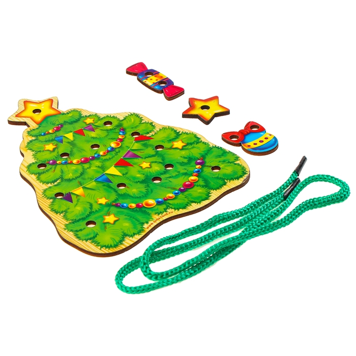 Новогодняя игрушка. Шнуровка фигурная &laquo;Новый год! Ёлочка&raquo;