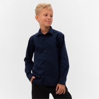 Рубашка для мальчика MINAKU: School Collection, цвет тёмно-синий, рост 122 см